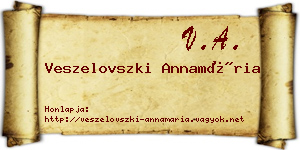 Veszelovszki Annamária névjegykártya
